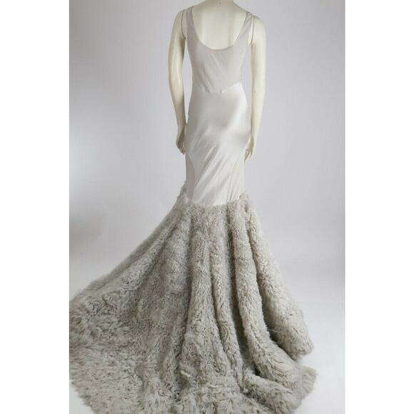 Jason Wu Gray Silk Sleeveless Long Maxi Mermaid Evening Ball Gown Dress Size 4 - Picture 11 of 12